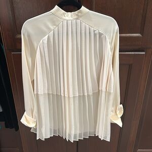 MALENE BIRGER SILK PLEATED BLOUSE SIZE 34/4
